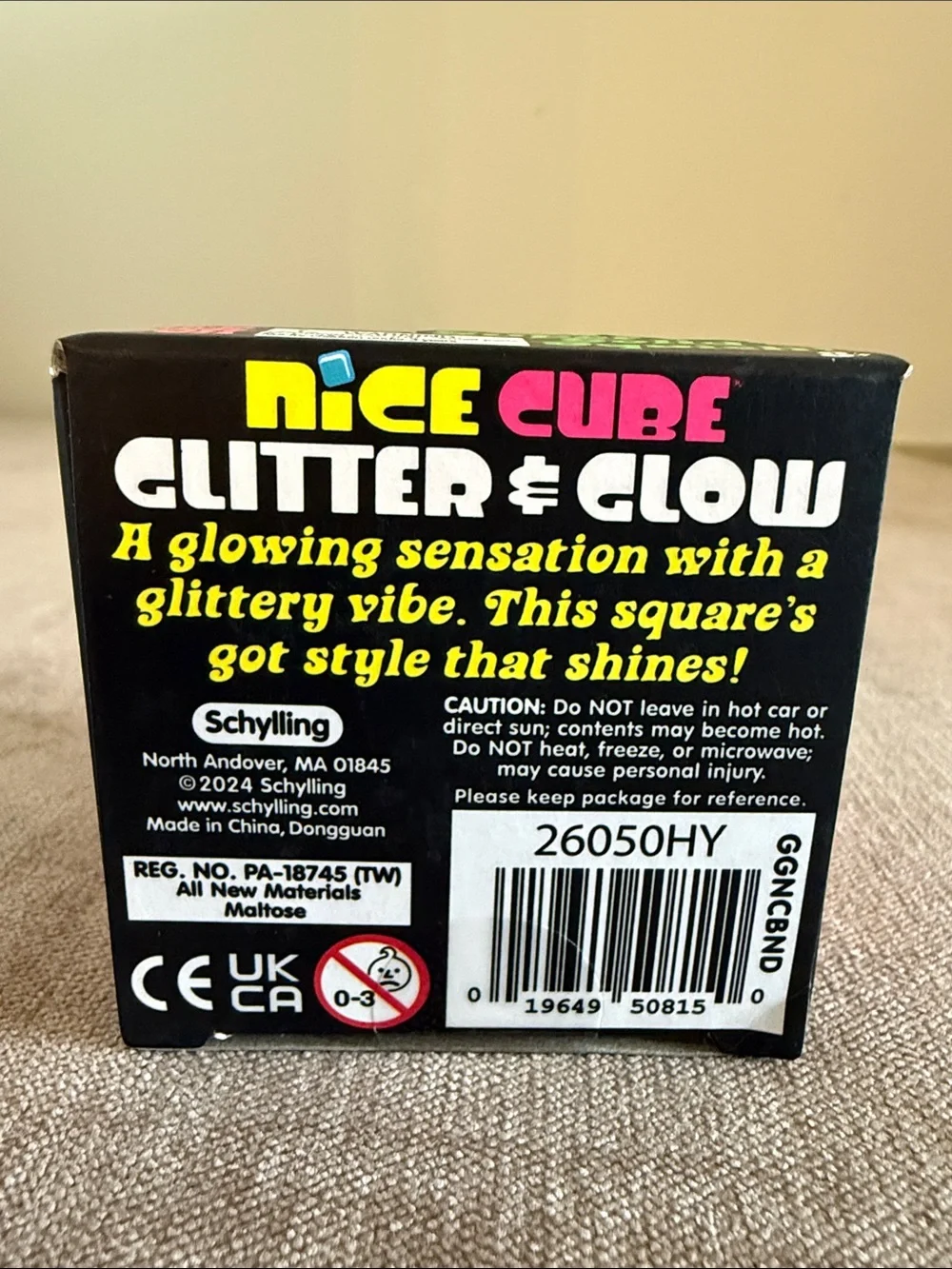 NeeDoh Nice Cube Glitter and Glow Super Solid Squish! - Blue | New